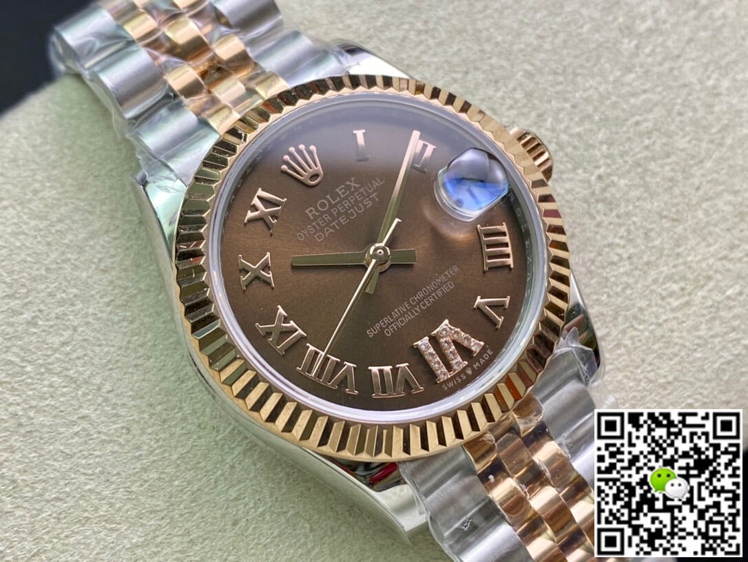 Replica R01ex Datejust M278271-0004 31MM 1:1 Best Edition EW Factory Brown Dial