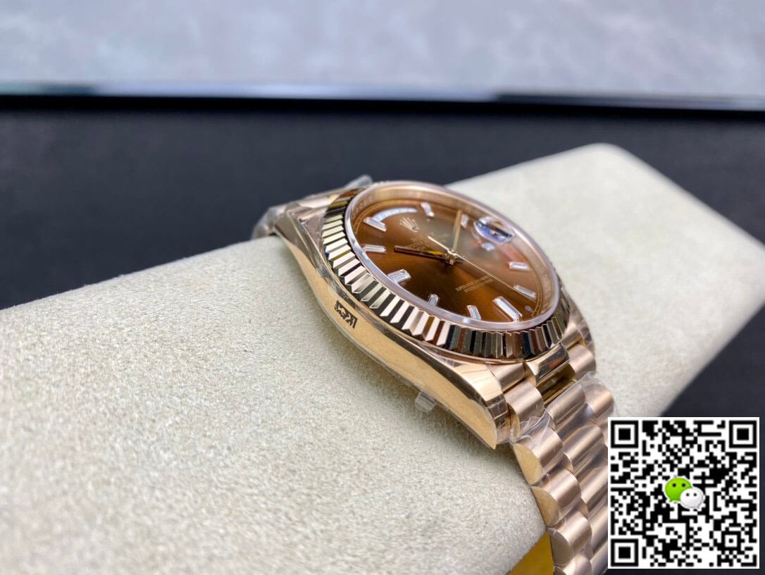 Replica R01ex Day Date 228235 1:1 Best Edition EW Factory V2 Brown Dial