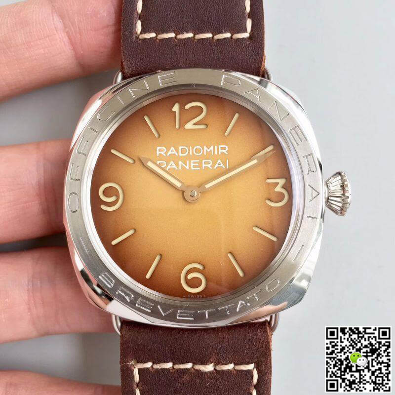 Pa*e*a1 Replica Radiomir PAM687 ZF Factory 1:1 Best Edition Swiss ETA P3000 S*perlumed Shaded Brown Dial