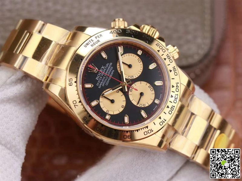 R01ex Daytona Replica M116508-0009 1:1 Best Edition Noob Factory Black Dial Swiss ETA4130