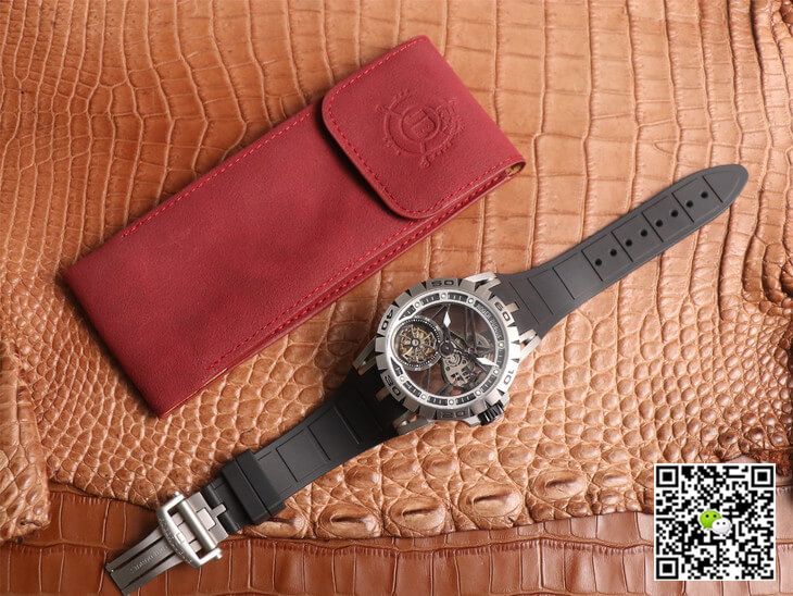 Replica Roger Dubuis Excalibur Spidr RDDBEX0479 1:1 Best Edition JB Factory Tourbillon Black Strap