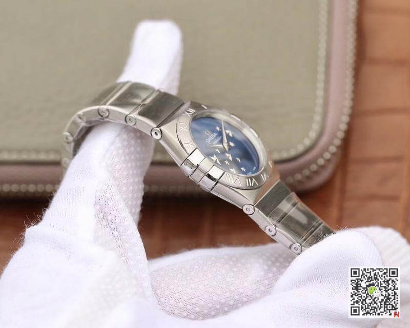 Replica 0me*ga Constellation Quartz Ladies 27mm TW Factory 1:1 Best Edition Swiss Eta Quartz 1376 Blue Dial