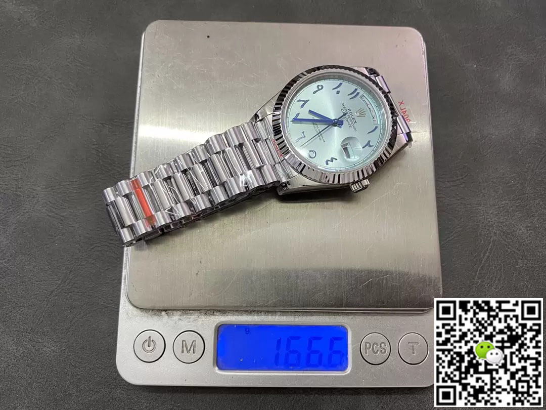 Replica R01ex Day Date M228236 1:1 Best Edition GM Factory V2 Middle Eastern Blue Dial