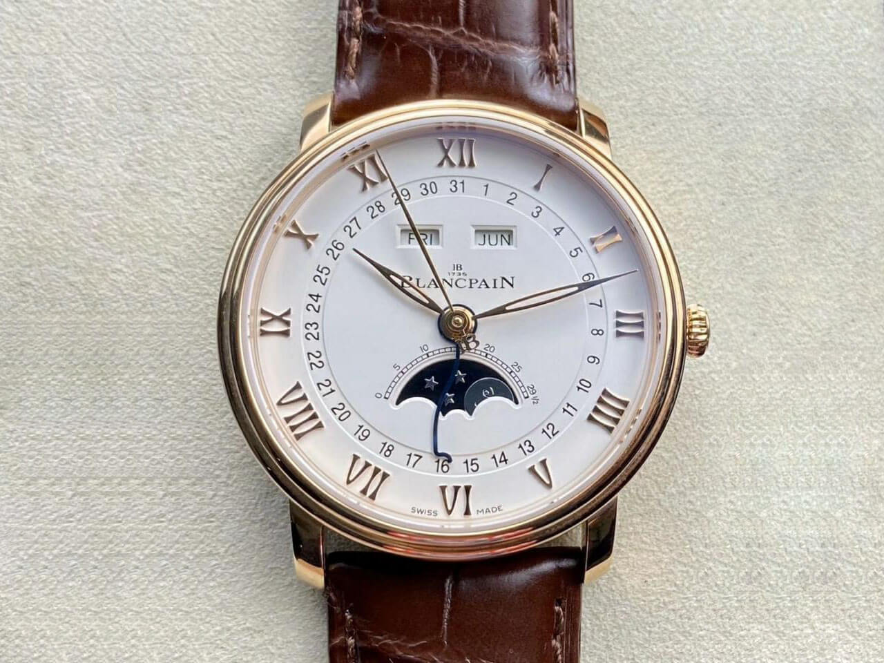 Replica Blancpain Villeret 6654-3642-55B 1:1 Best Edition OM Factory V3 Leather Strap