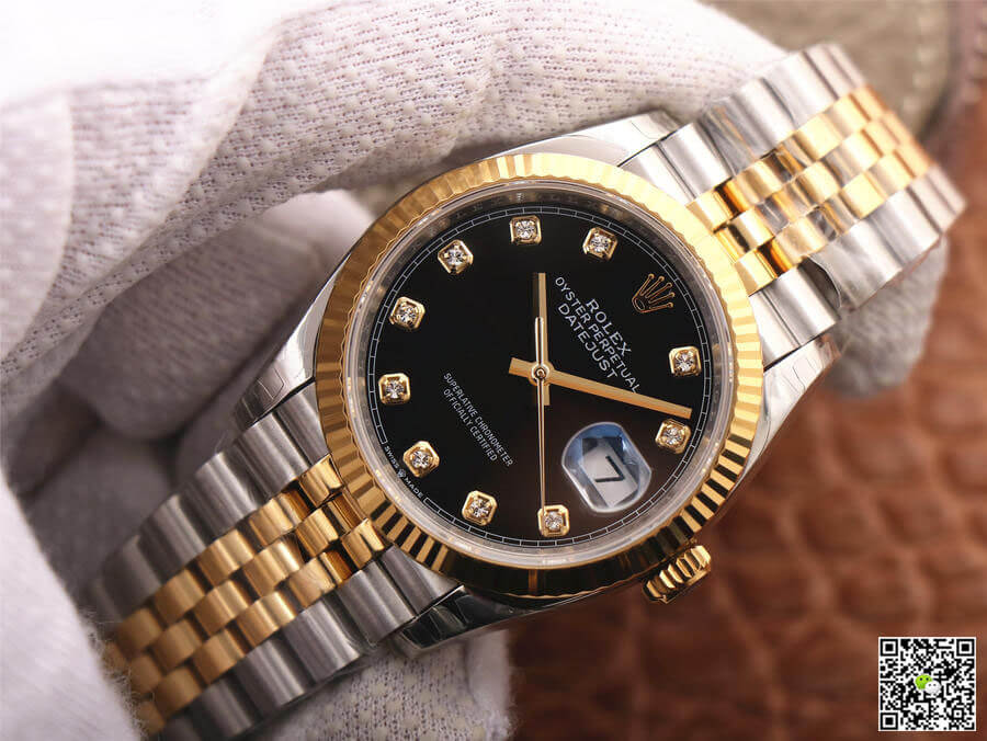 Replica R01ex Datejust M126233-0021 1:1 Best Edition EW Factory Yellow Gold Black Dial