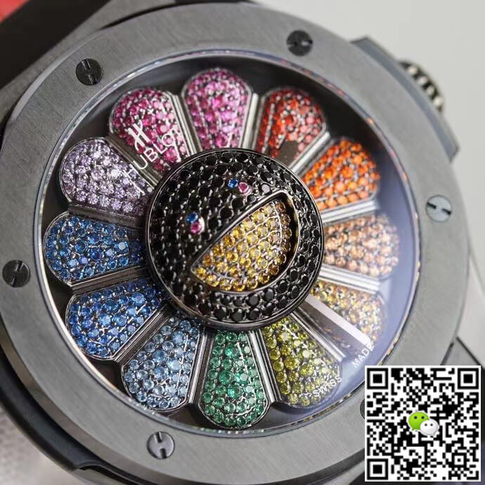 Replica Hublot Classic Fusion Takashi Murakami 507.CX.9000.RX.TAK21 1:1 Best Edition Sunflower Colored D1am0nd Dial