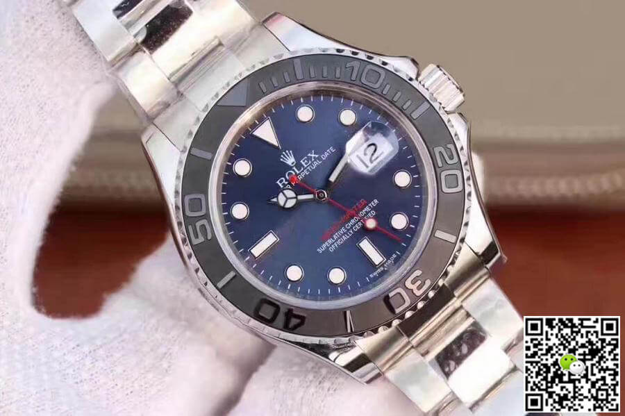 Replica R01ex Yacht-Master 116622LN EW Factory 1:1 Best Edition Swiss ETA3135 Blue Dial