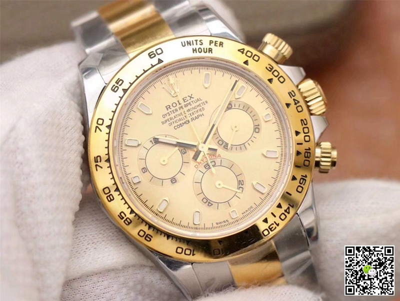 R01ex Daytona Replica Cosmograph M116503-0003 1:1 Best Edition Noob Factory Gold Dial Swiss ETA4130