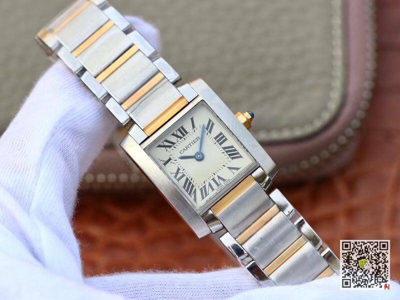 Ca*t1er Replica Tank Francaise Ladies Two Tone W51007Q4 1:1 Best Edition Swiss Quartz