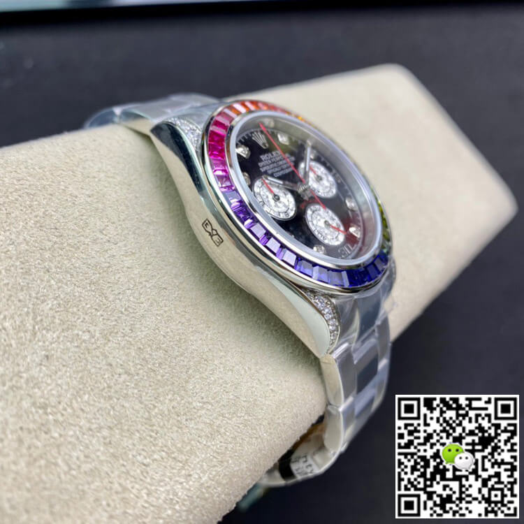 Replica R01ex Daytona 116599 RBOW 1:1 Best Edition TW Factory Black Dial