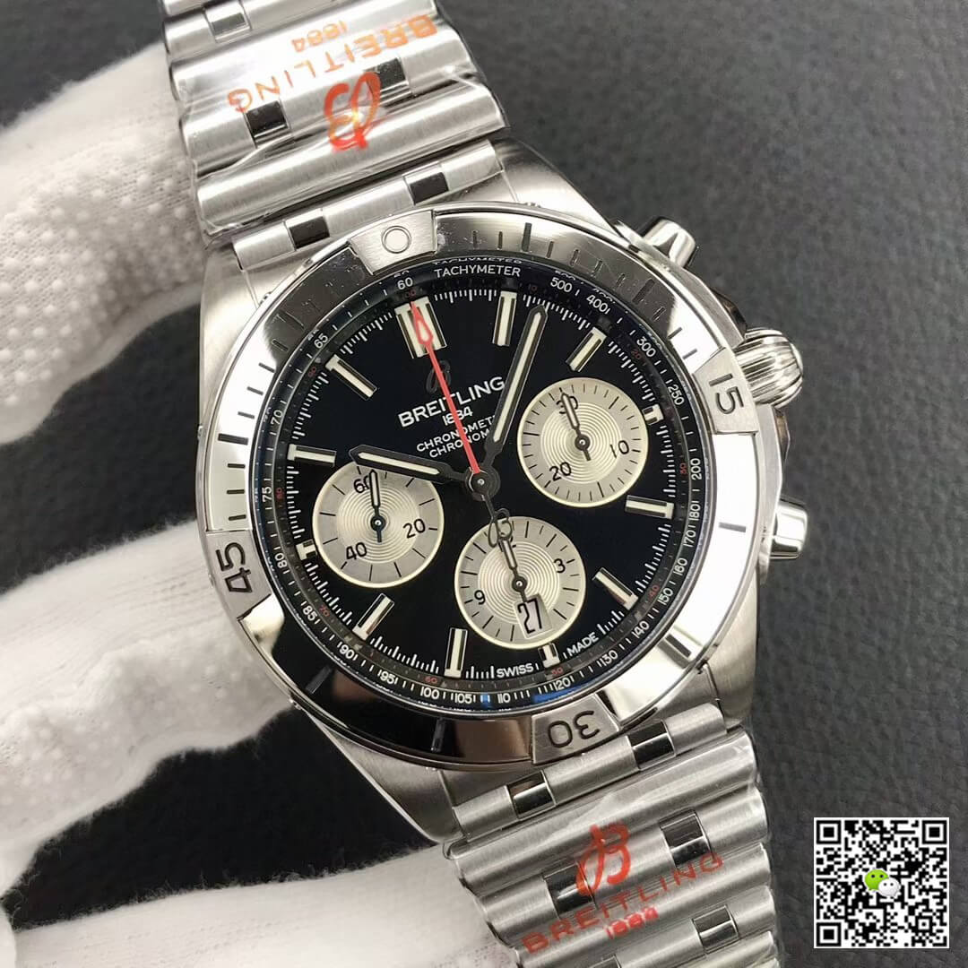 Replica Breitling Chronomat AB0134101B1A1 1:1 Best Edition GF Factory Stainless Steel Black Dial