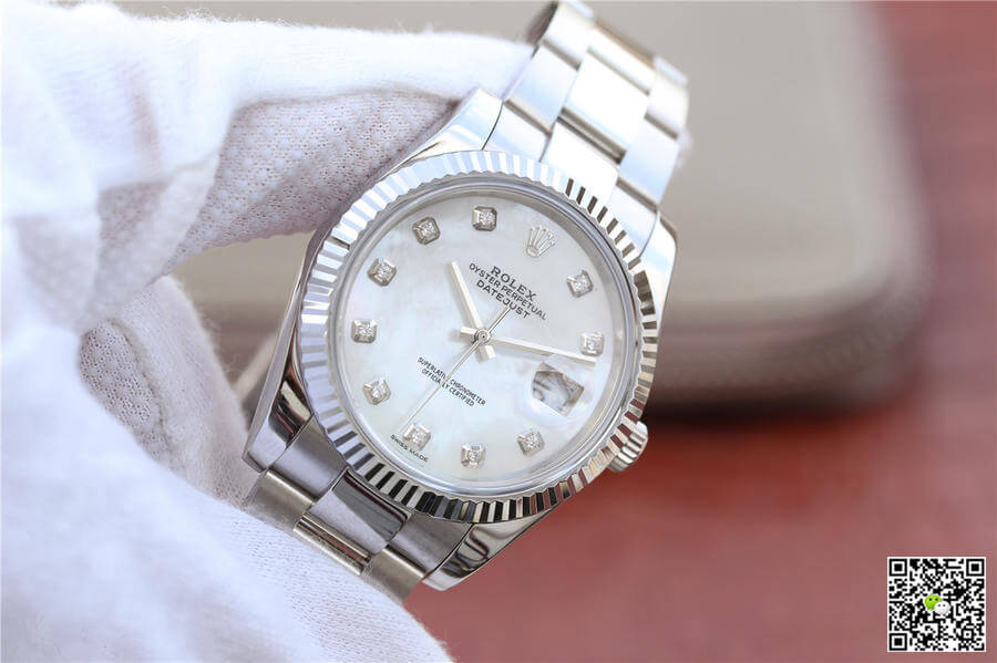 Replica R01ex Datejust M126334-0019 1:1 Best Edition EW Factory White Mother-Of-Pearl Dial