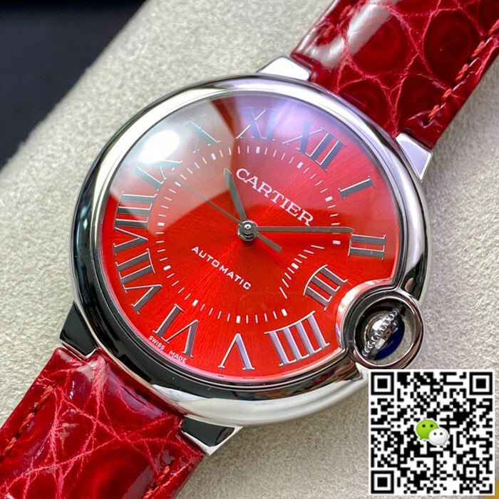 Replica Ballon Bleu De Ca*t1er 33MM 1:1 Best Edition Red Dial