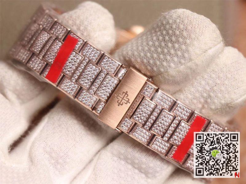 Replica Pat*k Phi1i*pe Nautilus 5719-10G Rose Gold D1am0nd 1:1 Best Edition R8 Factory Gradient Brown Dial Swiss Cal.324 S C