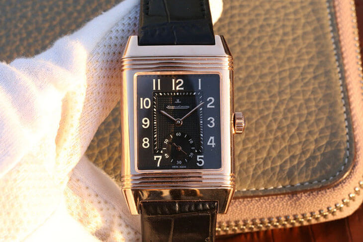 Jaeger Lecoultre Replica Reverso Q3732470 1:1 Best Edition Rose Gold Black Dial