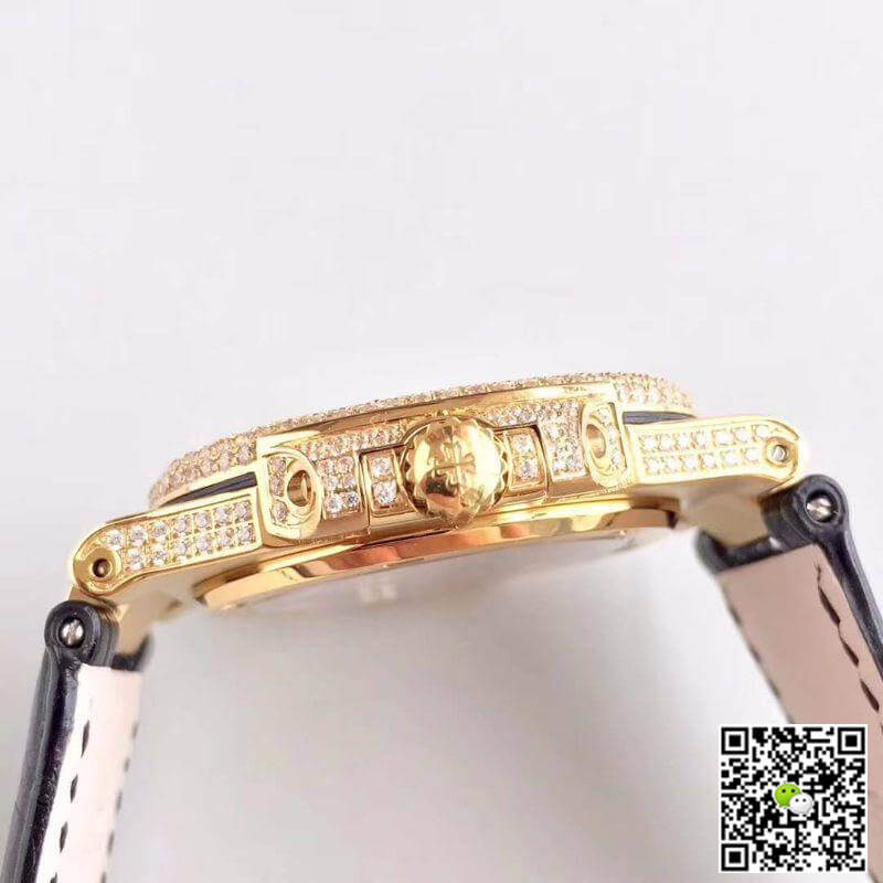 Pat*k Phi1i*pe Replica Nautilus Jumbo Tourbillon 1:1 Best Edition Swiss Tourbillon 18K Yellow Gold D1am0nd Dial