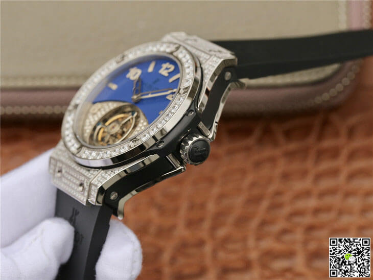 Replica Hublot Big Bang Tourbillon 1:1 Best Edition D1am0nd Blue Dial