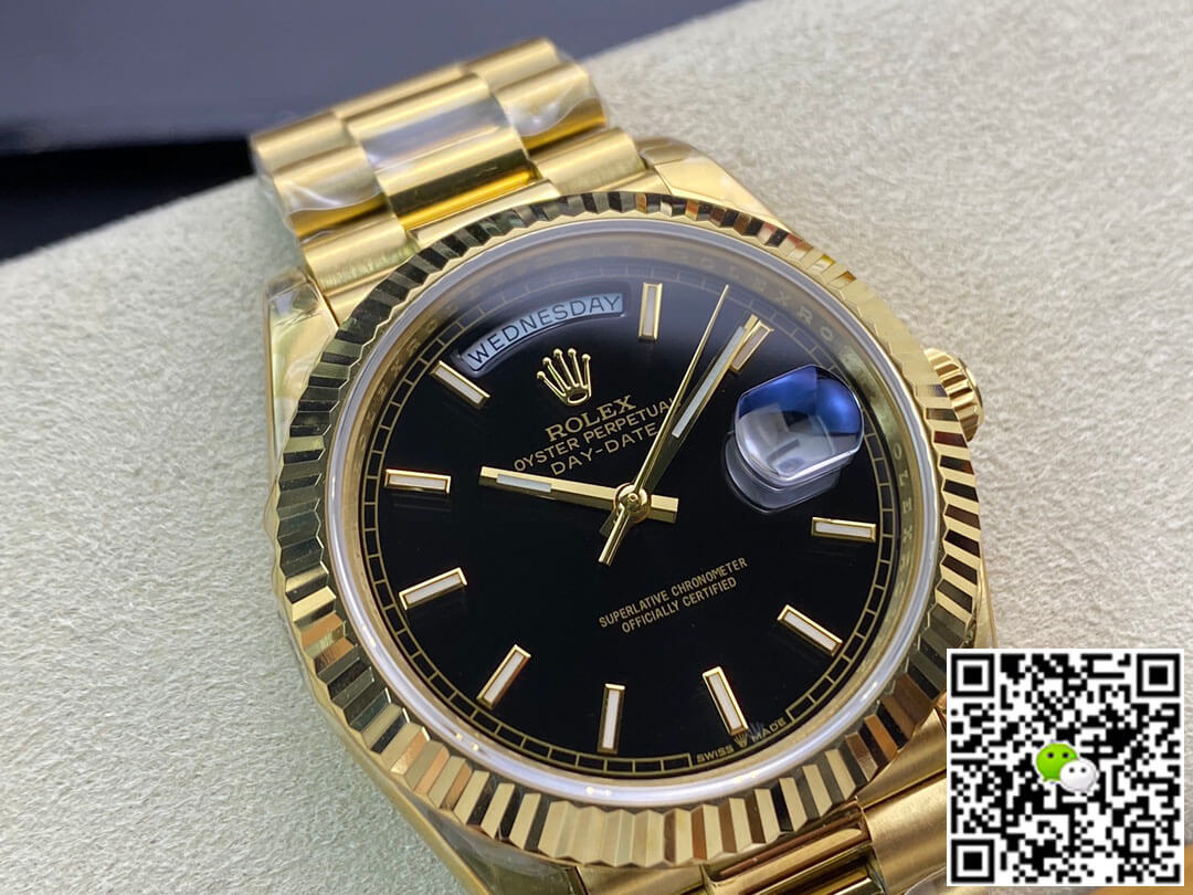 Replica R01ex Day Date 40MM 1:1 Best Edition EW Factory Black Dial