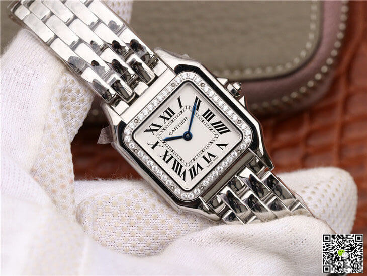 Replica Panthere De Ca*t1er W4PN0008 1:1 Best Edition GF Factory D1am0nd Silver Dial