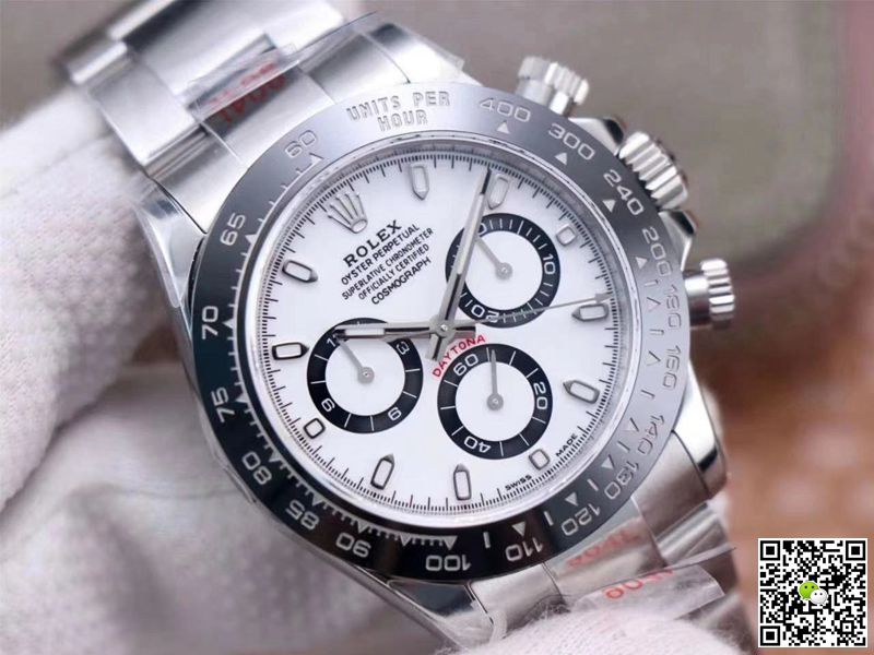Replica R01ex Cosmograph Daytona M116500LN-0001 1:1 Best Edition Noob Factory White Dial Swiss ETA4130