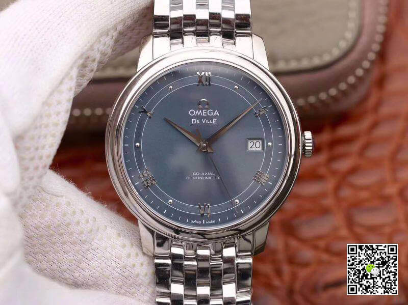 Replica 0me*ga De Ville Prestige 424.10.40.20.03.002 MKS Factory Men Watches 1:1 Best Edition Swiss ETA9015 Blue Dial