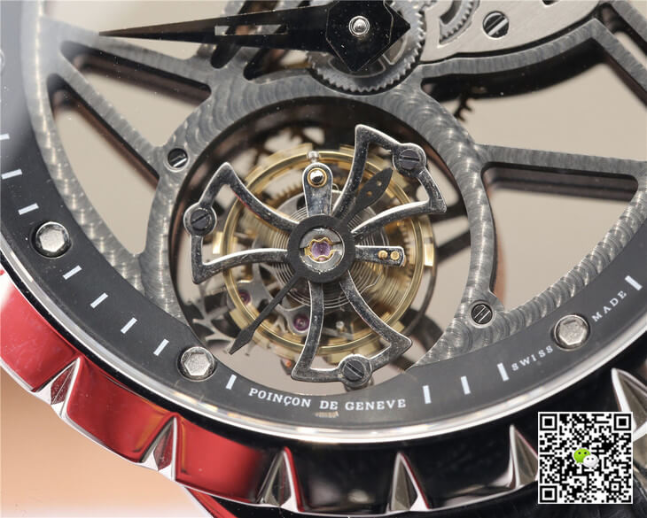 Replica Roger Dubuis Excalibur RDDBEX0260 1:1 Best Edition JB Factory Skeleton Tourbillon Dial