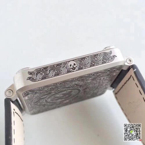 Replica Bell   Ross BR 01 Men Watches 1:1 Best Edition Swiss ETA9015 Black Leather Strap