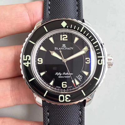 Replica Blancpain Fifty Fathoms 5015-1130-52 ZF Factory 1:1 Best Edition Swiss ETA2836-2 Black Sail-canvas Strap