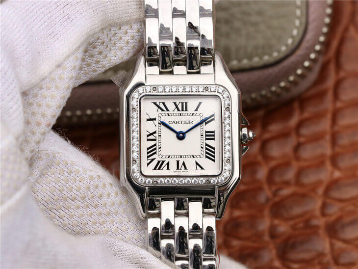 Replica Panthere De Ca*t1er W4PN0008 1:1 Best Edition GF Factory D1am0nd Silver Dial