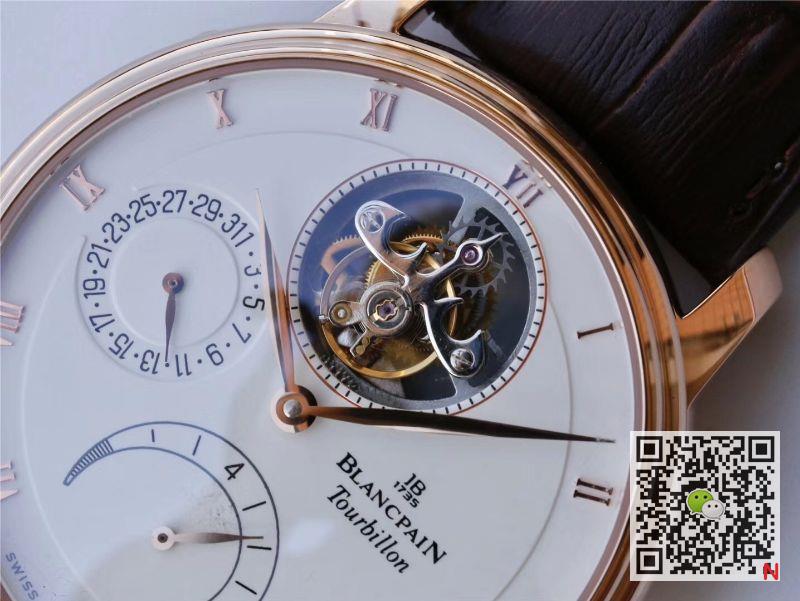 Replica Blancpain Villeret 6025-1542-55 Real Tourbillon 1:1 Best Edition JB Factory Rose Gold Case Swiss Cal.25