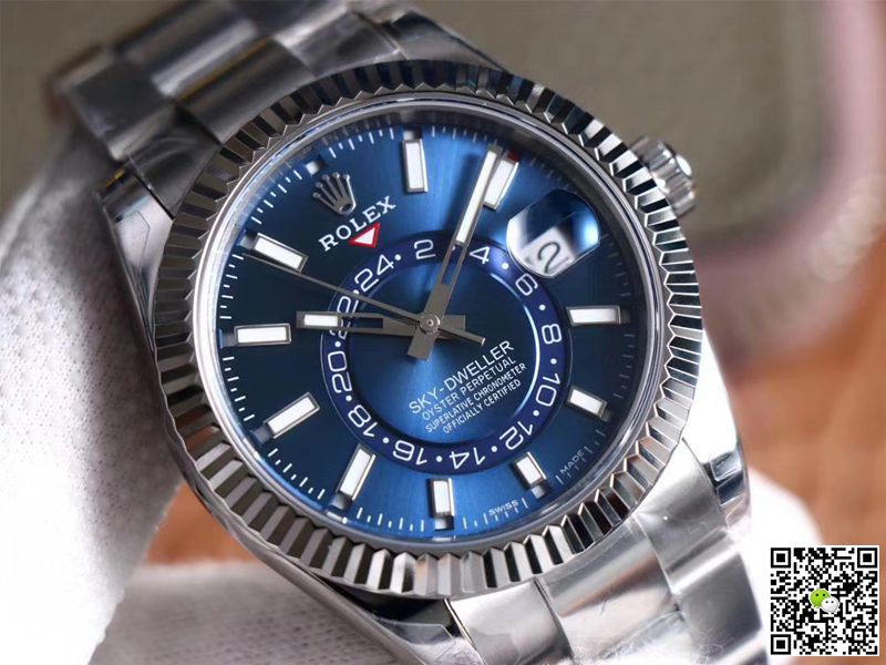 Replica R01ex Sky Dweller M326934-0003 1:1 Best Edition Noob Factory Blue Dial Swiss ETA9001