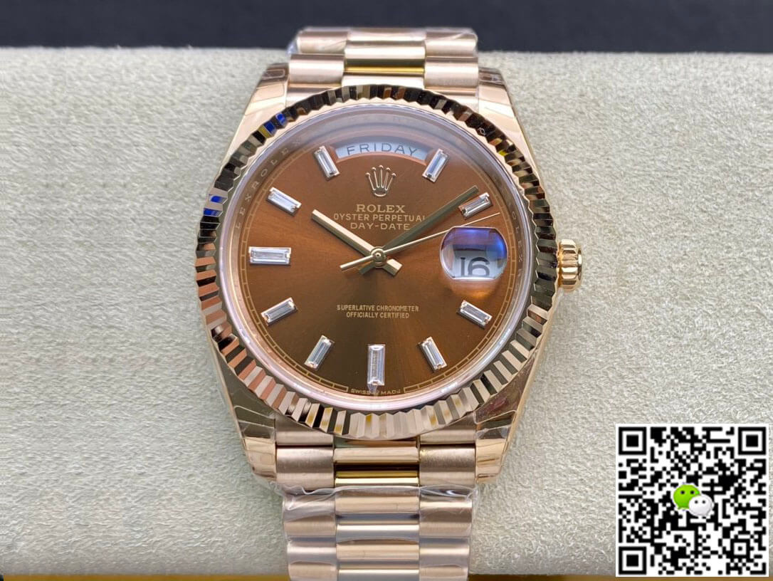 Replica R01ex Day Date 228235 1:1 Best Edition EW Factory V2 Brown Dial