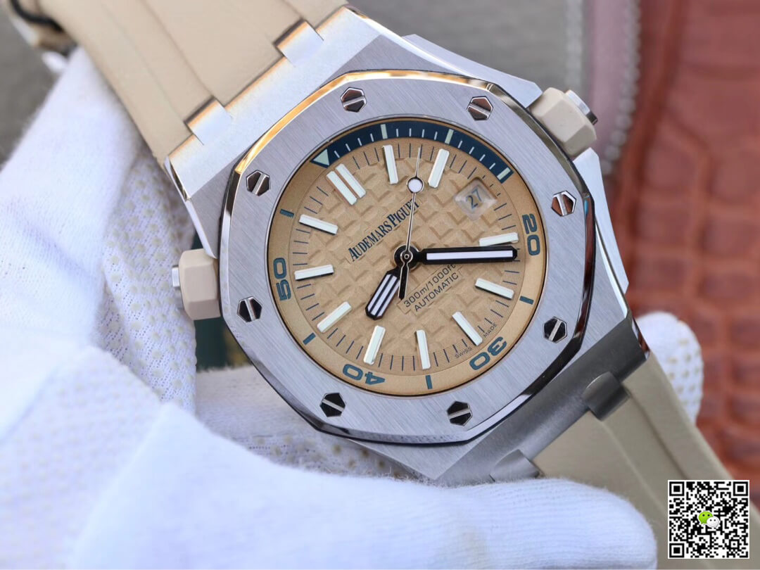 Replica Audemars P1g*et Royal Oak Offshore 15710ST.OO.A085CA.01 1:1 Best Edition JF Factory Beige Dial