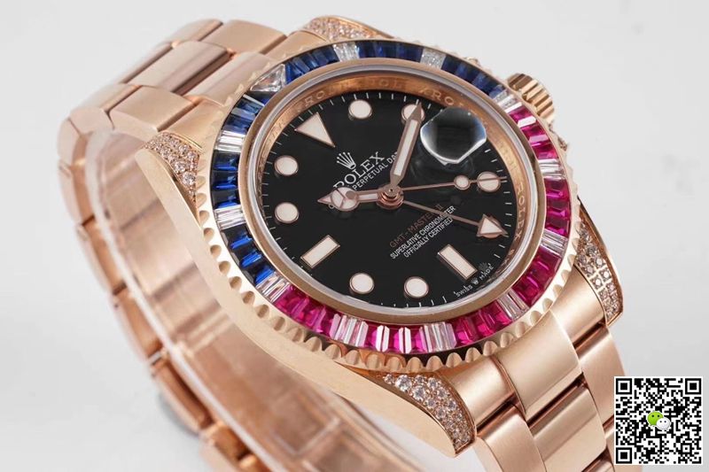 Replica R01ex GMT Master II 116759 SAru 1:1 Best Edition ROF Factory Rose Gold Swiss ETA2836