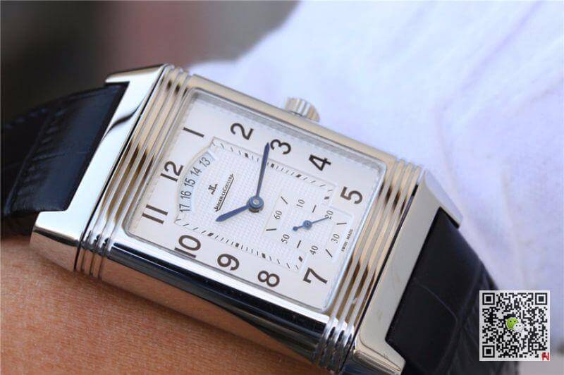 Jaeger Lecoultre Replica Grande Reverso Duo 3742421 Mechanical Watches 1:1 Best Edition Swiss ETA986 Silver Dial Black Leather Strap
