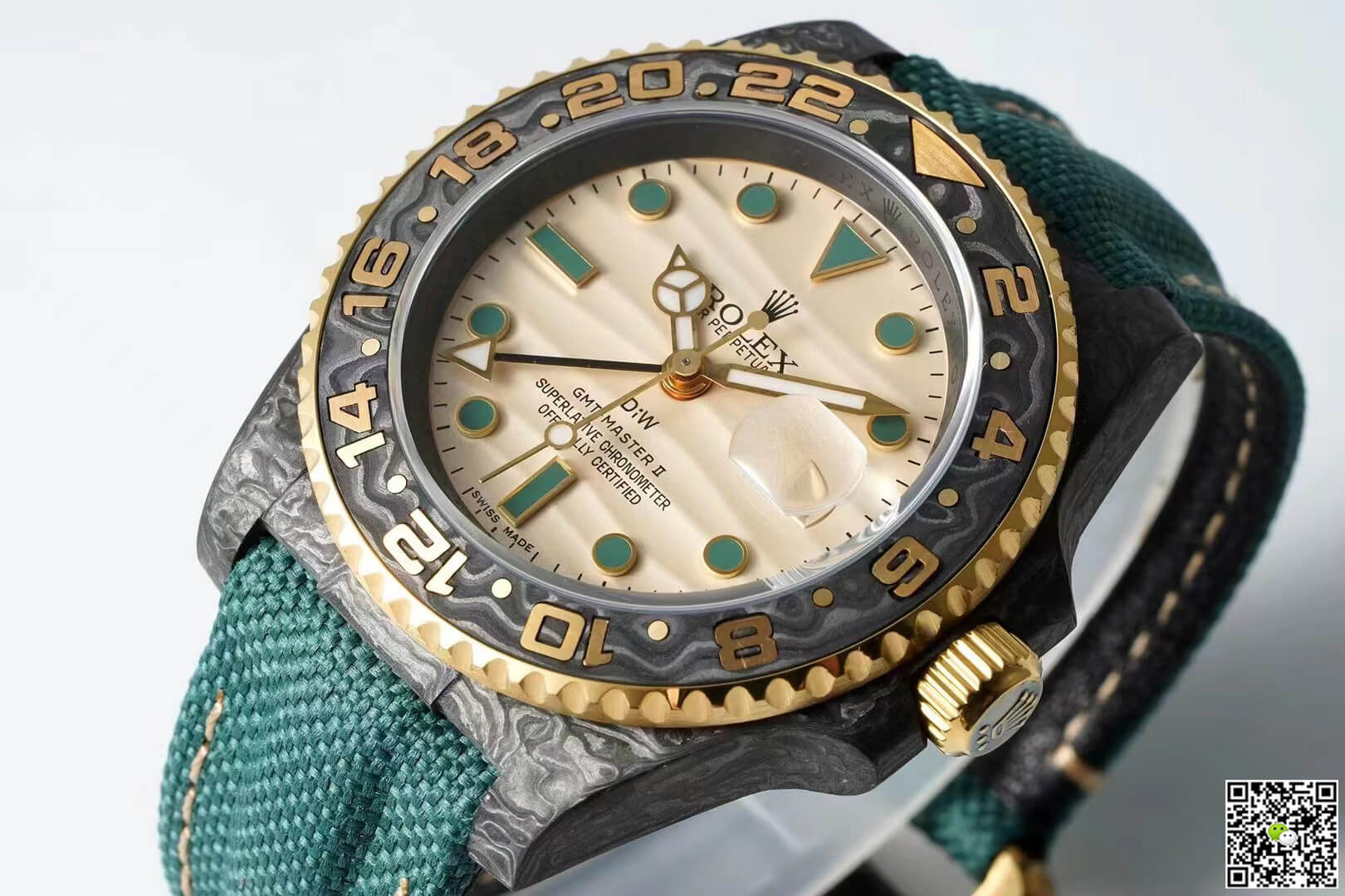 Replica R01ex GMT-MASTER II Diw 1:1 Best Edition Green Fabric Strap