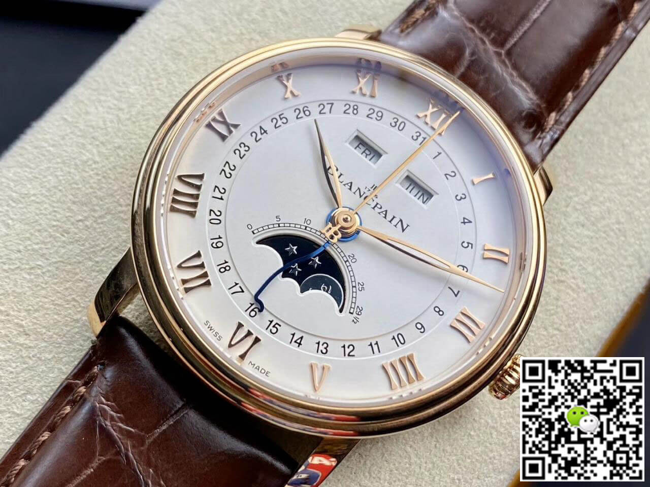 Replica Blancpain Villeret 6654-3642-55B 1:1 Best Edition OM Factory V3 Leather Strap