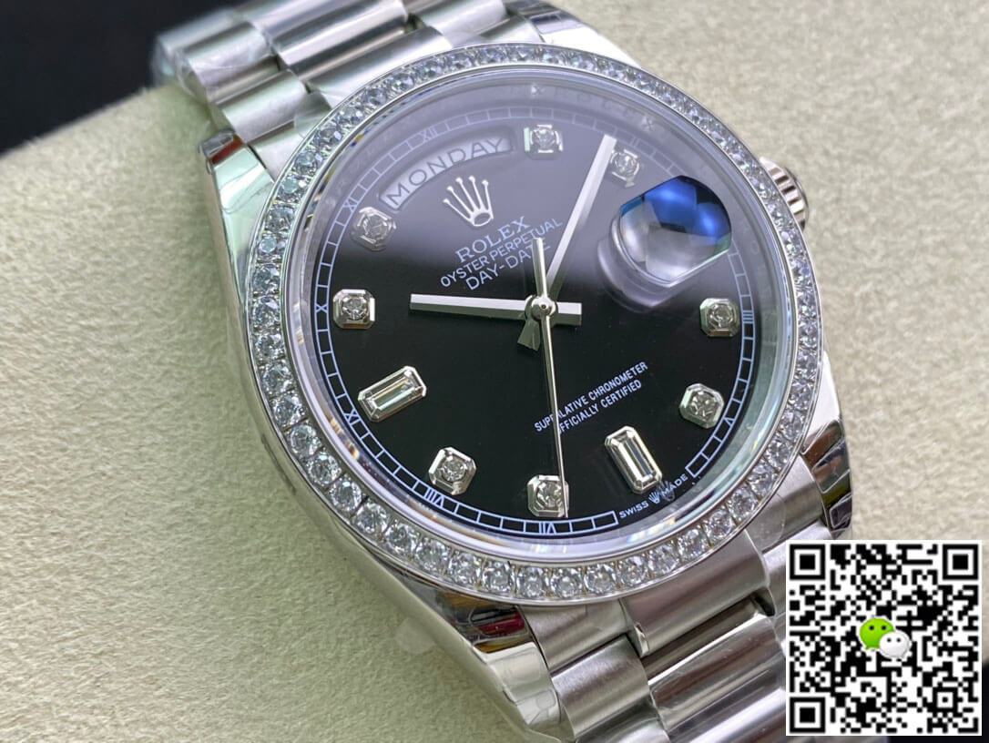 Replica R01ex Day Date 118346 36MM 1:1 Best Edition EW Factory Black Dial