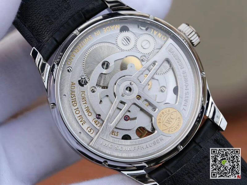 IWC Replica Portuguese IW504210 Tourbillon 1:1 Best Edition Slate Gray Dial On Black Leather Strap Swiss ETA Tourbillon Movement