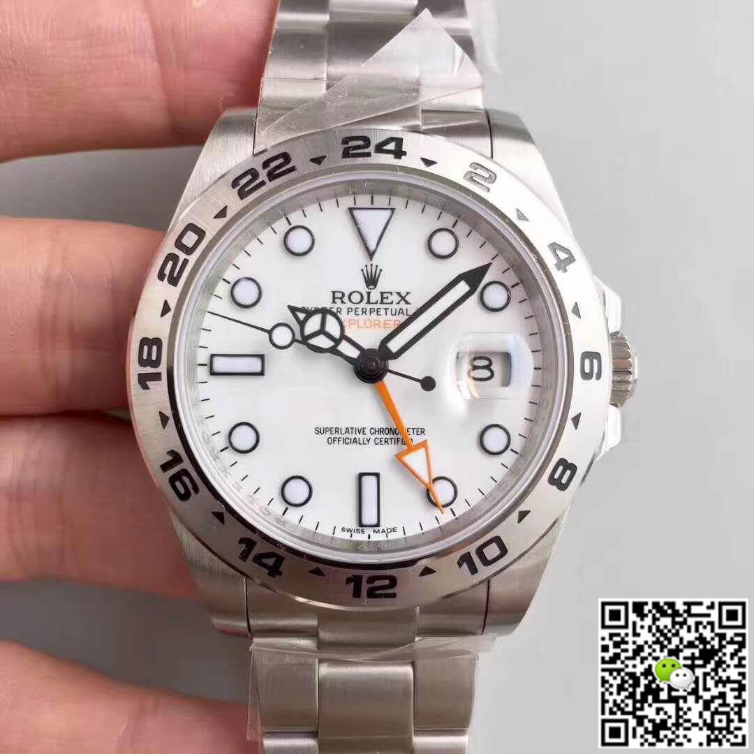 Replica R01ex Explorer II 216570 Noob Factory 1:1 Best Edition Swiss ETA3187 White Dial