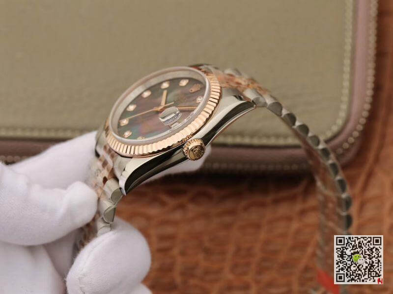 Replica R01ex Date-Just 36mm 1:1 Best Edition Gray Dial D1am0nd Markers 18K Gold Wrapped Swiss ETA3135