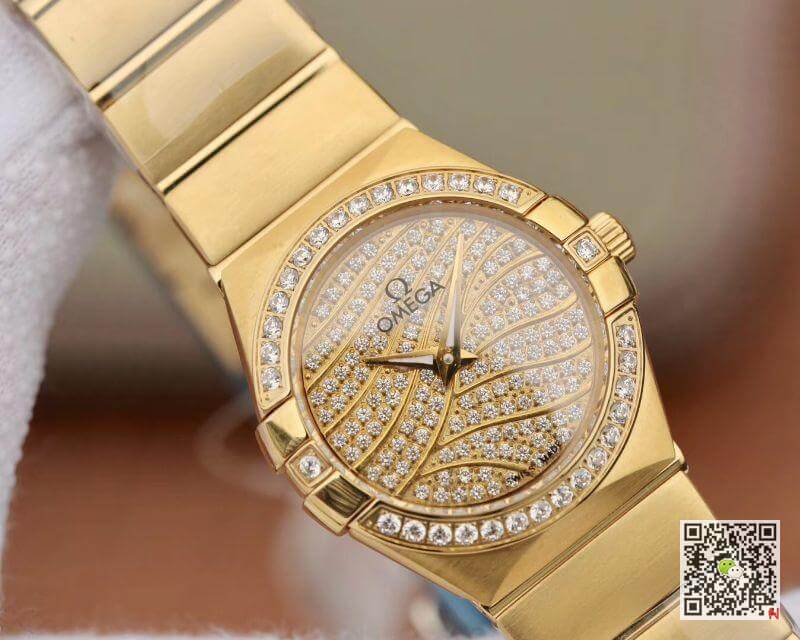 Replica 0me*ga Constellation Quartz Ladies 18K Yellow Gold TW Factory 1:1 Best Edition Swiss Eta Quartz 1376