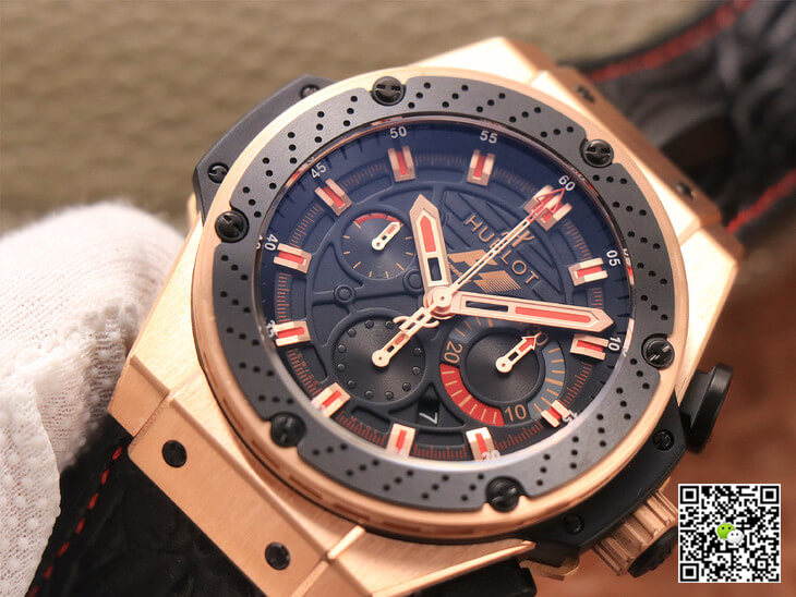 Hublot Replica King Power Ferrari F1 1:1 Best Edition V6 Factory Black Dial Rose Gold
