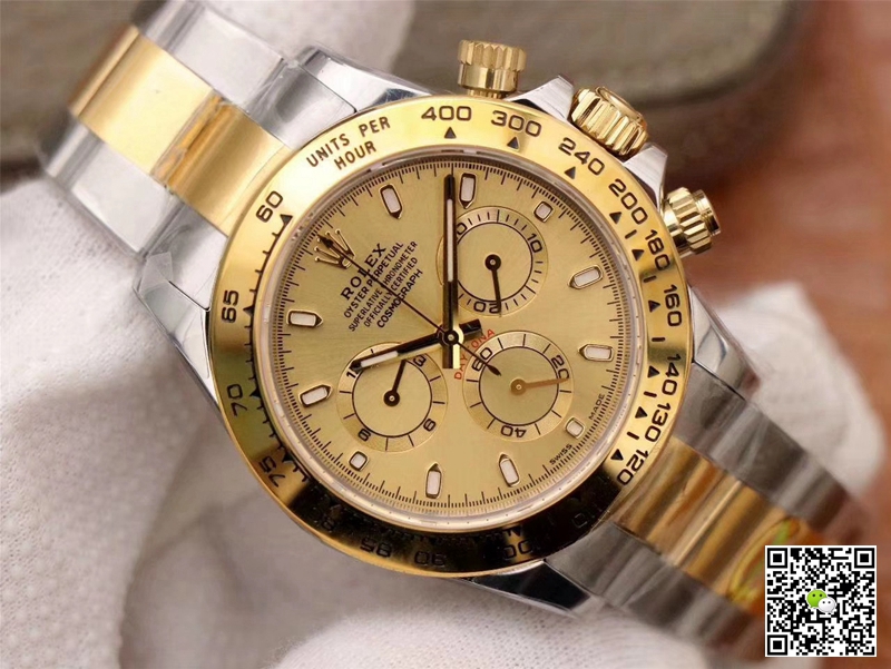 R01ex Daytona Replica Cosmograph M116503-0003 1:1 Best Edition Noob Factory Gold Dial Swiss ETA4130
