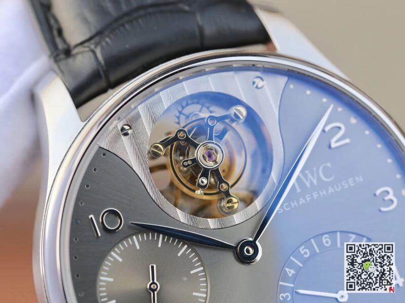 IWC Replica Portuguese IW504210 Tourbillon 1:1 Best Edition Slate Gray Dial On Black Leather Strap Swiss ETA Tourbillon Movement