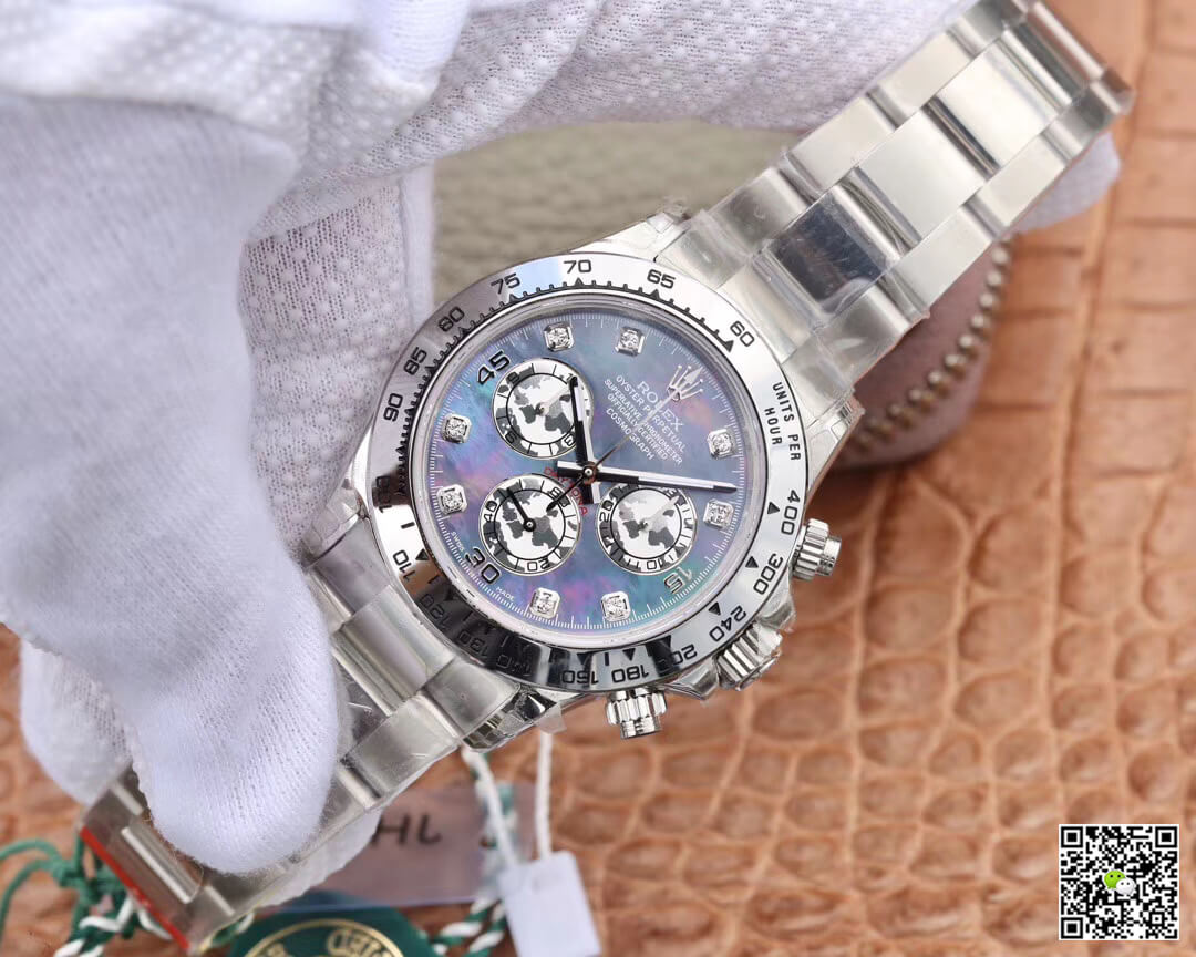 Replica R01ex Daytona Cosmograph 116509-0064 1:1 Best Edition JH Factory 18K White Gold Fritillaria Dial