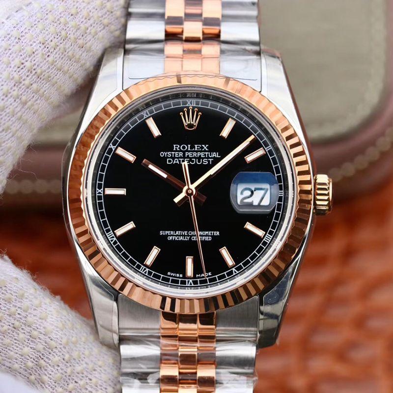 R01ex Dupe Datejust 36MM 126231 Men Watches 1:1 Best Edition Swiss ETA3135 Black Dial