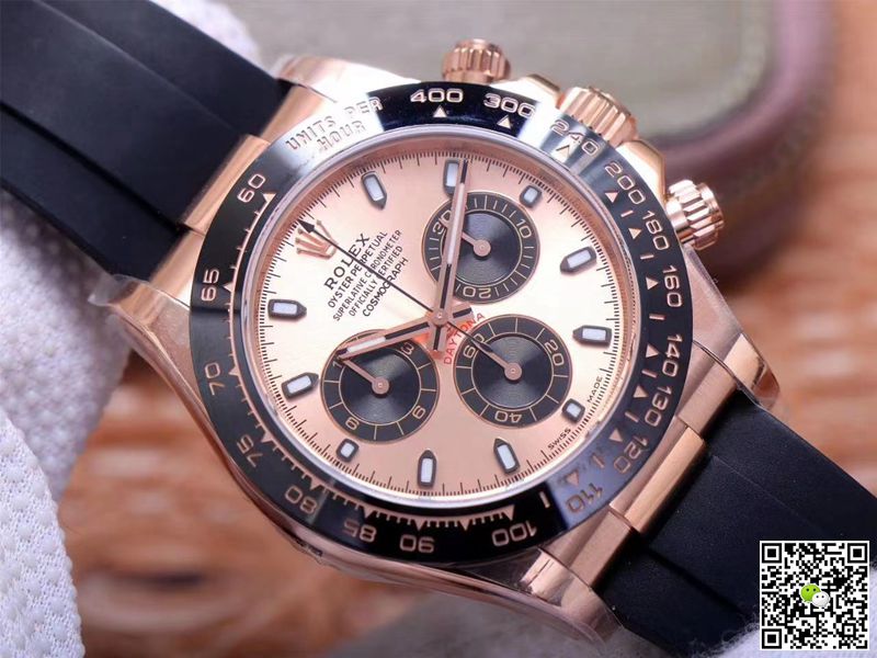 R01ex Daytona Replica M116515LN-0021 1:1 Best Edition Noob Factory Pink Dial Swiss ETA4130