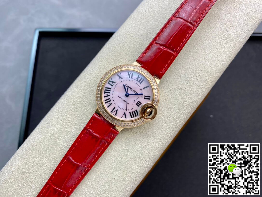 Replica Ballon Bleu De Ca*t1er 33MM WJBB0033 1:1 Best Edition 3K Factory Red Strap