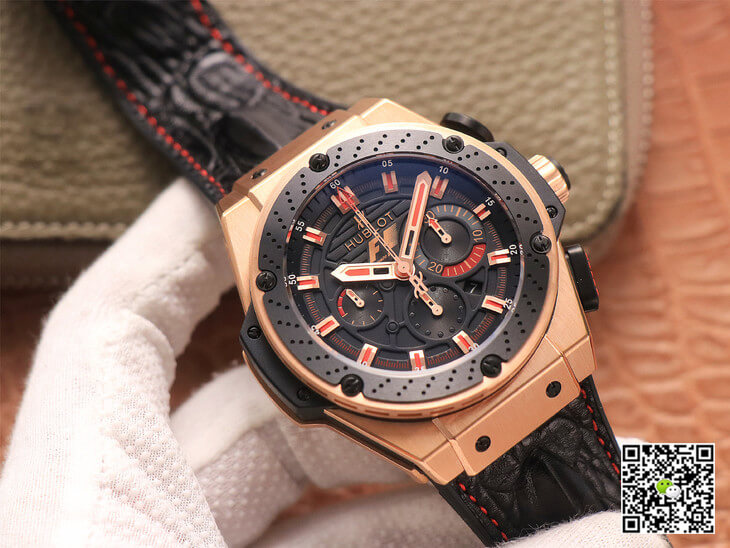 Hublot Replica King Power Ferrari F1 1:1 Best Edition V6 Factory Black Dial Rose Gold